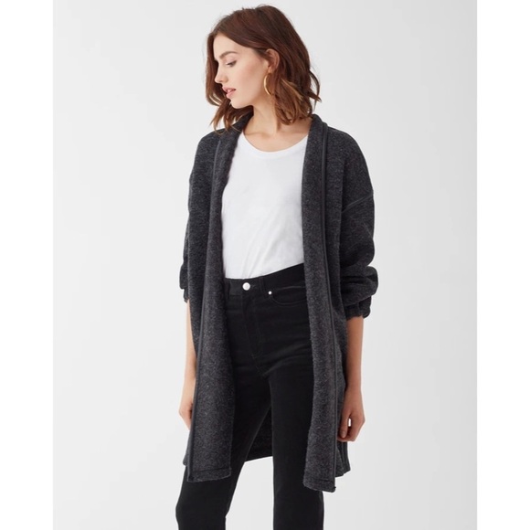 Splendid Faux Leather Trim Cardigan - Picture 3 of 7